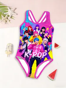 K-POP Girls All Member Stage Swimsuit, 3D Print, Summer Beach Trendy Swimwear