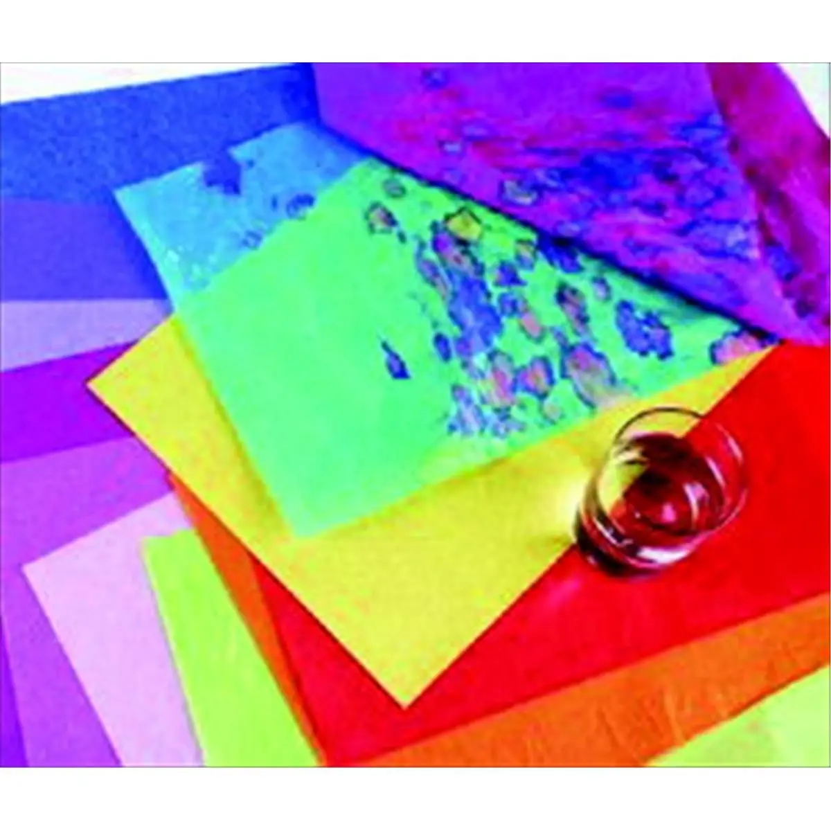 Spectra 006207 Deluxe Bleeding Recyclable Art Tissue Napkin Pack - Azure Blue, 24 Sheets, 20x30 in (20 in. x 30 in.), Bleeds Well, Mosaic Effect