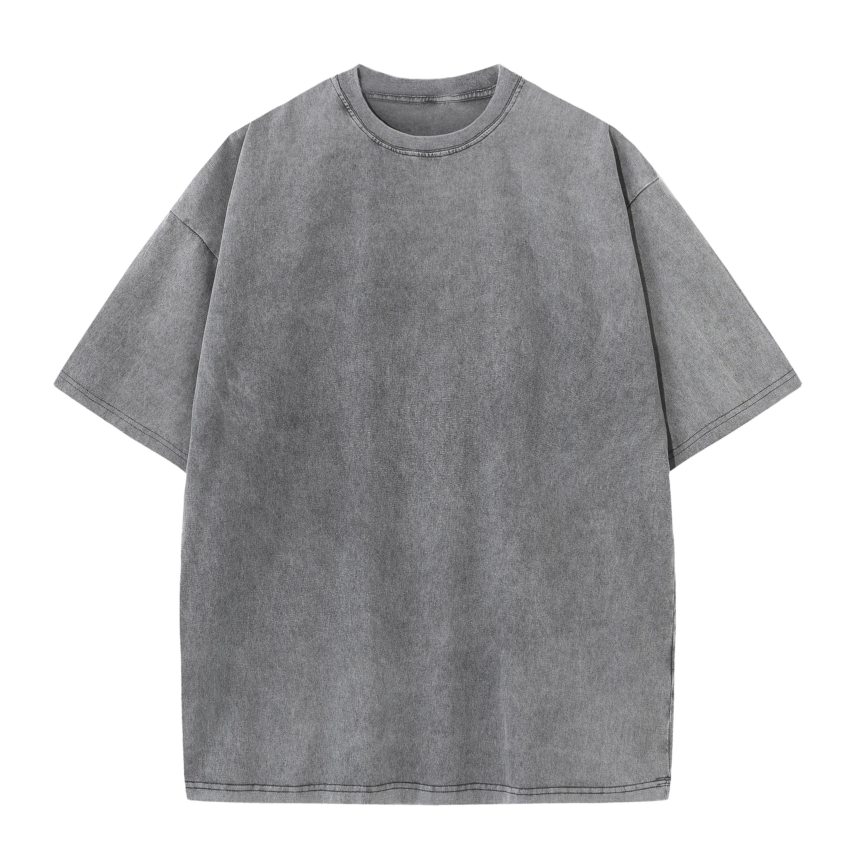 5PCS Men’s Extra Large Fitness Retro Heavyweight T-Shirts, Pure Cotton Sports Acid Wash Loose Fit, Summer Sweat Absorption, Multiple Colors