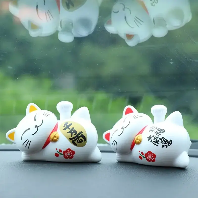 Car Ornament  Sleeping Lazy Cat Solar Decoration Creative Auto Cartoon  Lucky   DollCar Interior Styling