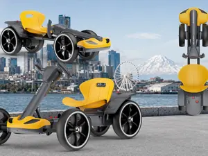 6V 390W Foldable Electric Go Kart for Kids, 360° Drift Ride On Toy Car with Anti-Slip Wheels, 3H Long Ride Time, Storage in Car Trunk