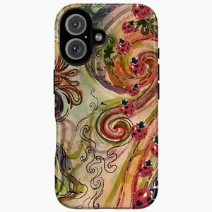 Whimsigothic Ladybug Phone Case, Aesthetic Heart Wing Insect Collage Phone Case for IP 17 16 15 14 13 12 11 Pro Max XS, Goblincore Ladybug Tough Case, Fairycore Ladybug Gift for Women & Men Phone Cover