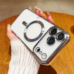 Luxury Plating Soft For Magsafe Magnetic Case for iPhone 17 Air 16 15 14 Plus 13 12 Mini 11 Pro Max Clear Full Protection Cover
