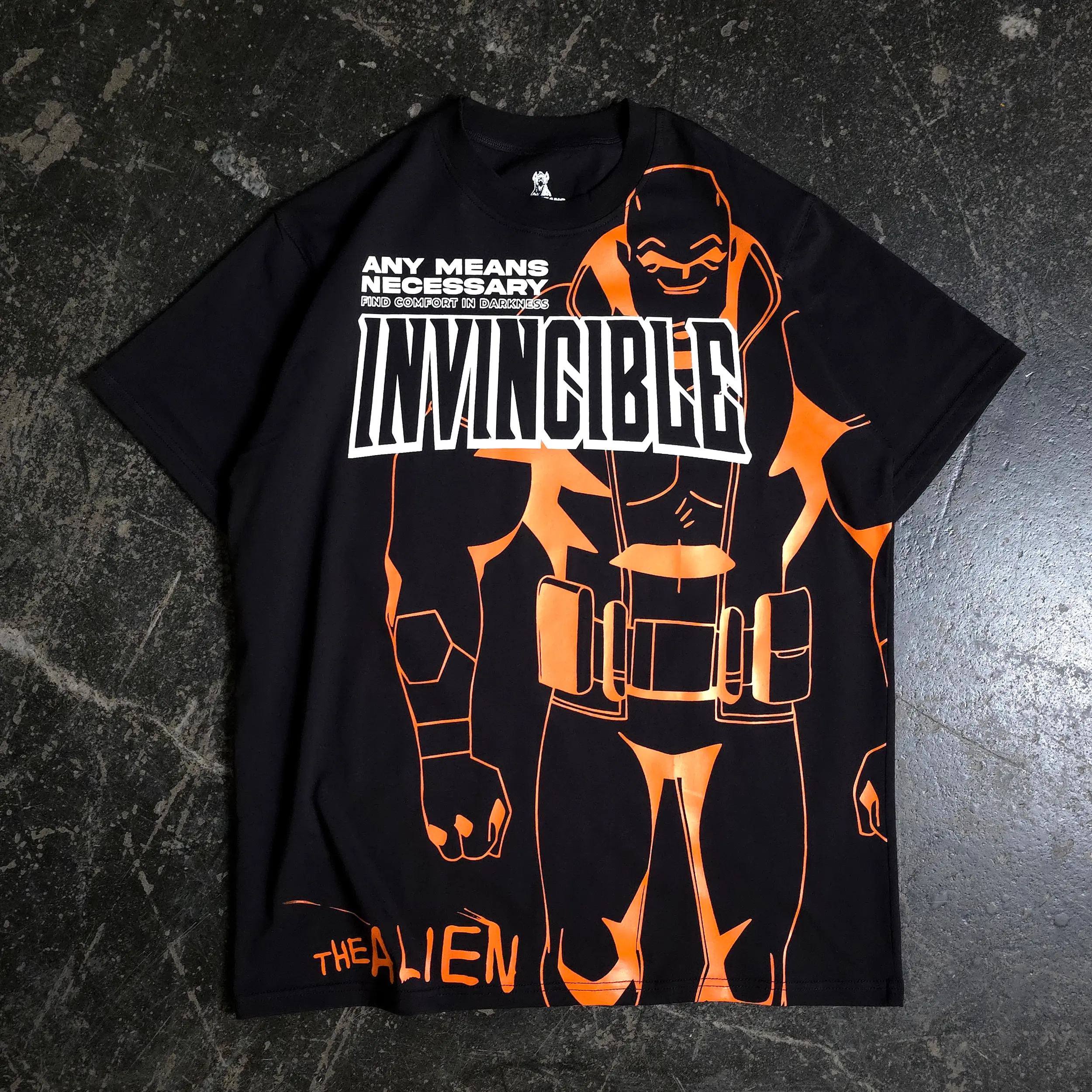 Invincible Line Art Series T-Shirt featuring Allen the Alien, Men's Casual Short-Sleeve Streetwear Graphic Tee