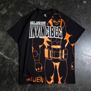 Invincible Line Art Series T-Shirt featuring Allen the Alien, Men's Casual Short-Sleeve Streetwear Graphic Tee