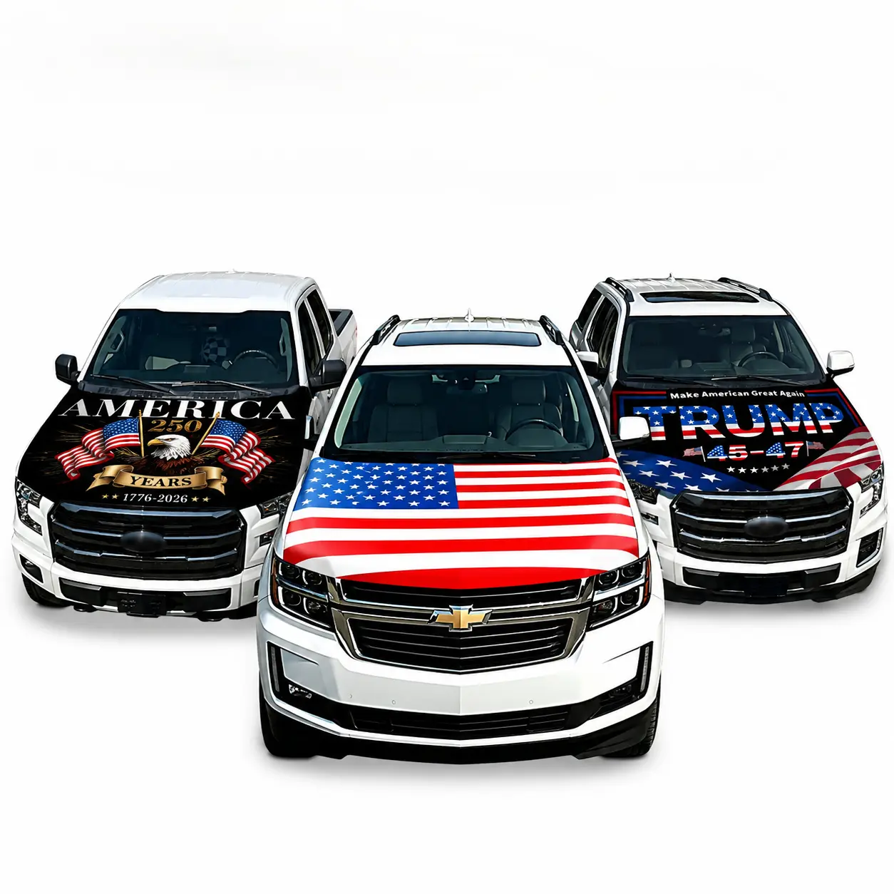 American Flag Car Hood Cover - Suitable for pickup trucks, SUVs, sedans, and Jeeps. Special commemorative edition for Memorial Day and Independence Day (July 4th). Car exterior decorative stickers, stylish car accessories. summerwins
