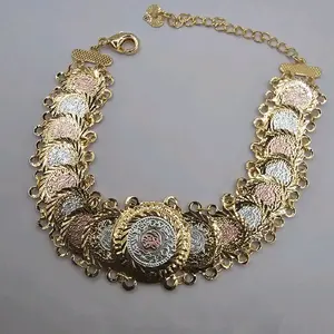 fashion bracelet coins style three colors Gold-plated 7 to 9"inches