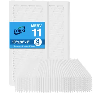 MERV 11 AC/HVAC Furnace Air Filter - 10x20x1 in ABS Frame, Available in Multi-Count Options: 4, 5, 8 Units and Filter Paper Only