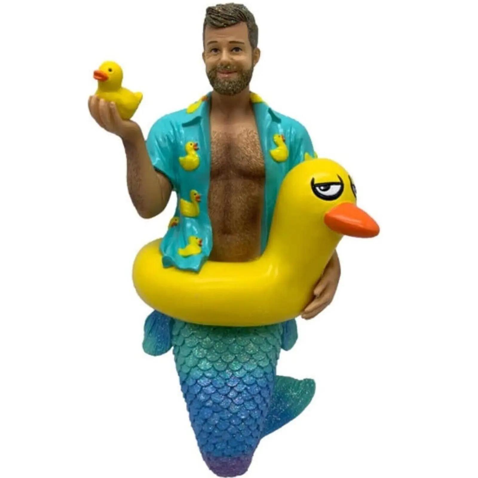 December Diamonds 55-55401 Daddy Duckie Merman Resin Ornament 7 Inches