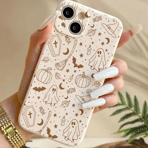 Pumpkin Pattern Phone Case, Anti-drop Cellphone Protective Case, Total Protective Shockproof Mobile Phone Cover for iPhone Casing Accessories