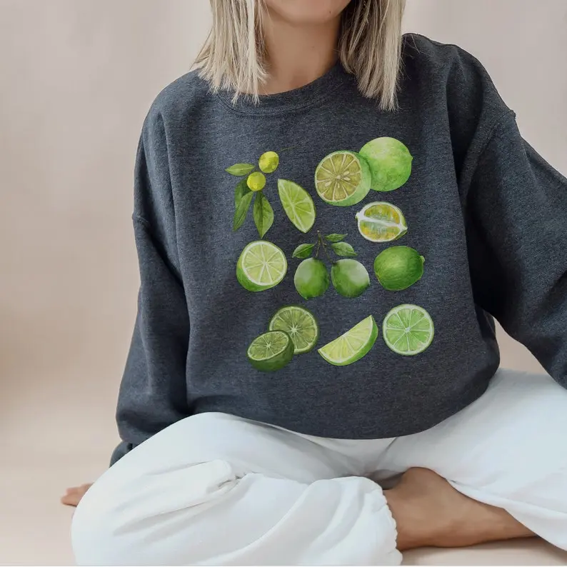 Top Gift Comfort Colors T-Shirt Lime Sweatshirt, Aesthetic Fruit Shirt, Lime Shirt, Fruit Shirt, Vintage Shirt, Graphic Shirt, Limes, Gift For Her, Boho Shirt, Trendy Shirt Funny Hoodie And Classic Sweatshirt For Mens And Ladies 3