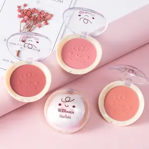 Cute Embossed Peach-Orange Pink Matte Natural Single-Color Blush, Perfect For Everyday Wear, Christmas, Halloween, And Parties. Highly Recommended.