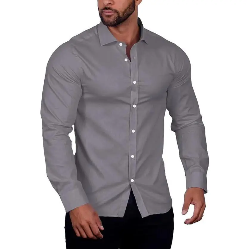 COOFANDY Men's Muscle Fit Shirt Wrinkle Free Long Sleeve Button Down Shirt - For Business/Work Casual Classic Cotton Fabric Menswear Tops Classy Elas