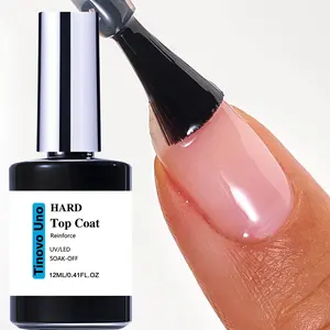 Tinovo Uno 12ML Hard Base Top Coat Gel , High Adhesion, UV/LED Curing, High Glossy and Shine, Durable Protective, Reinforce Nails,  Daily Nail Art, Salon Quality, Long Lasting