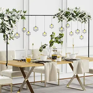 Adjustable Iron Arched Desktop Stand with Clamps, Metal Tabletop Balloon & Floral Display Frame for Weddings, Birthday Parties, Christmas, Halloween, Thanksgiving, Graduation Ceremony & Event Decoration