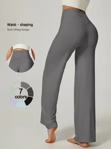 Women's High Waist Wide Leg Sports Pants, Stretchy Quick-Dry Fabric, Breathable Sweat-Wicking, Comfortable Fit, Classic Design