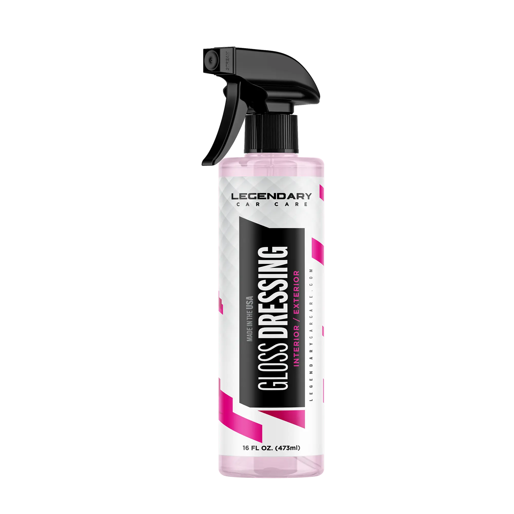 Legendary Gloss Dressing Spray Bottle - 16oz Long-Lasting Bright Auto Accessories for Cars, Automotive Exterior Trim Care, Interior Upkeep, Tire Gloss Protection, Faded Plastic & Rubber Restoration