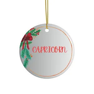 Ceramic Ornament, Zodiac designs, Capricorn ornament, Zodiac ornaments