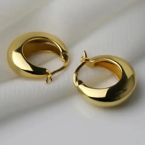 1 Pair Women's Elegant Minimalist Hoop Earrings, Statement Minimalist Hoops, Trendy All-match Hoop Earrings, High Quality Earrings, Fashionable Party Jewelry As Birthday Gift for Friends, Fashionable Jewelry Accessories