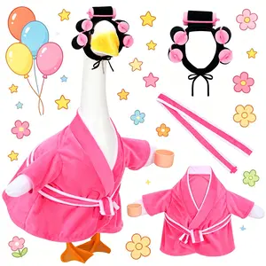 Cute Porch Goose Outfits Pink Old Lady Goose Clothes for 23'' Cement or Plastic Statue Yard Garden Decor