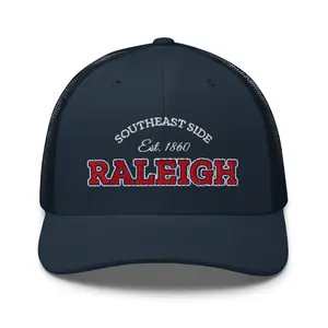 Never Give Up Vintage Raleigh Warriors Mesh Back Collegiate Trucker Cap
