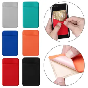 Elastic  Universal Cellphone Wallet Case Card Holder Credit ID Card Holder Pocket Fashion Self-Adhesive Sticker Card Bag