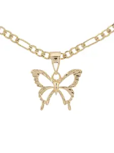Elegant Gold-Plated Butterfly Pendant with 18-Inch or 24-Inch Chain Timeless Design for Everyday Wear or Dramatic Looks Exquisite Jewelry Gift Jewelry Accessory