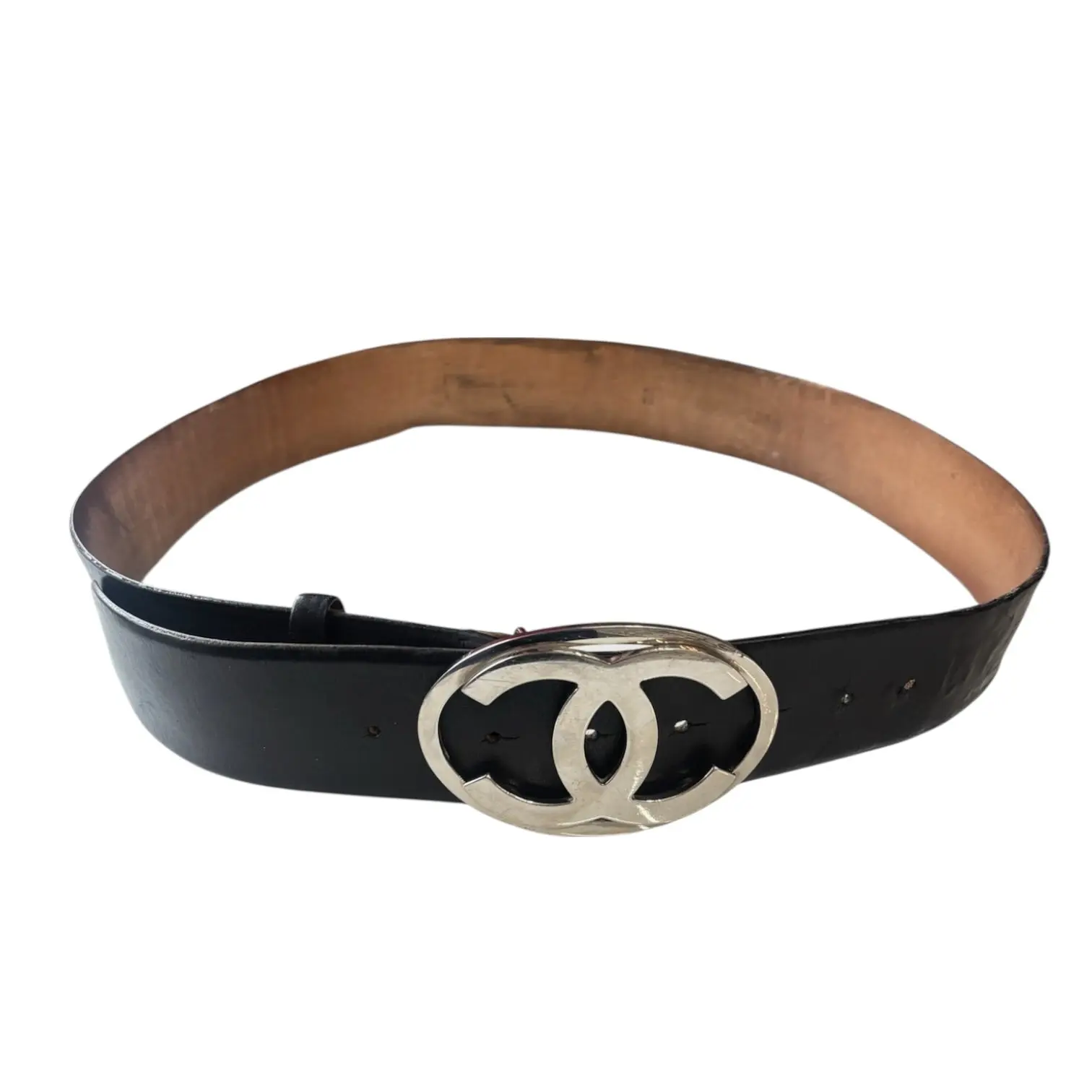 Pre-owned CHANEL Black Leather Belt 90/36