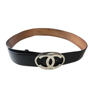 Pre-owned CHANEL Black Leather Belt 90/36