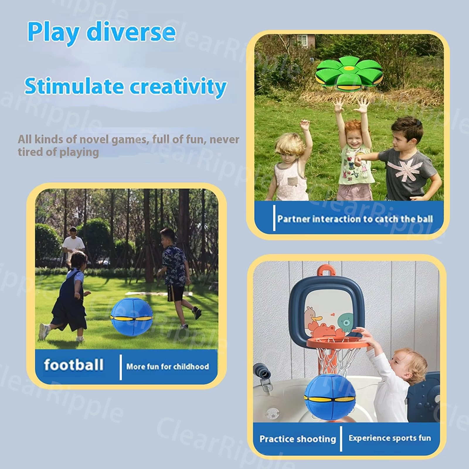 3Pcs Magic Bouncing Ball - Magic Meta Ball, Magic Flying Saucer, Bouncy Ball, Parent-Child Interaction, Doggy Disc Balls for Small & Large Dogs, Dual Form Freely Switchable ,  magic meta ball,  popup ball ,  kids ball