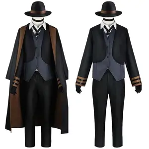 Nakahara Chuuya Cosplay Costume  Include Hat Uniform Trench Coat Pants Big Size Outfits Halloween Party for Comic Con