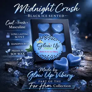 Midnight Crush – Black Ice Scented Soy Wax Melts | For Him Collection
