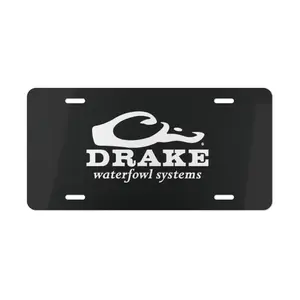 Drake Waterfowl Systems Black License Plate, Hunting Car Accessories, Vanity Gift - Lightweight Aluminum, Pre-Drilled holes, Easy Installation