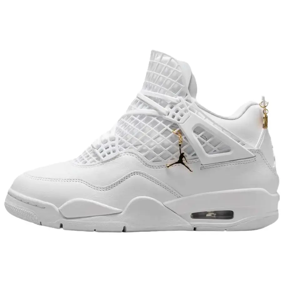 NIKE Air Jordan 4 Retro 'Net' Women's White Athletic Sneaker - Supportive Cushioned Trainer for Everyday Streetwear, Shoes, Clean Look, Classic, Cushioned Sole, Everyday Wear, Iconic Netting, Casual, Supportive Fit, Sneaker Collections