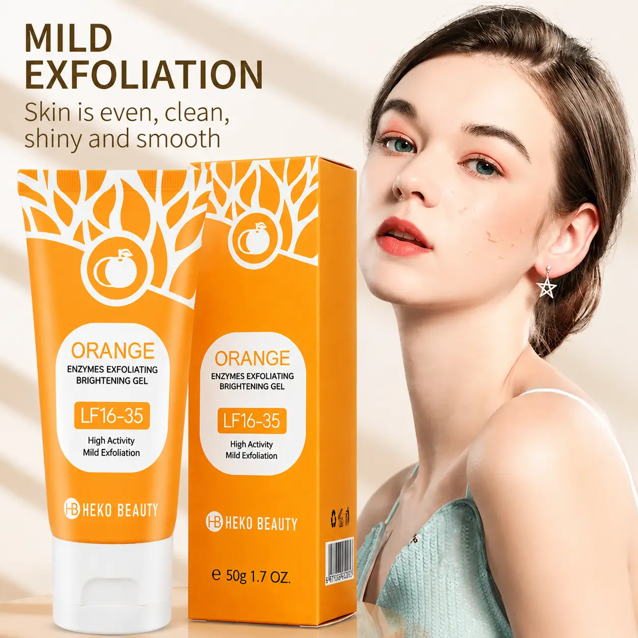 Orange Exfoliating Gel, Vitamin C Face & Body Scrub, Deep Cleansing Peeling Gel, Brightening Facial Exfoliator, Dead Skin Remover, #Black Friday ，Body Scrubs & PeelsNatural Skincare, Gentle Daily Use