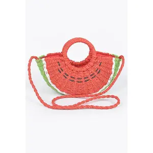 Faux Straw Watermelon Novelty Bag