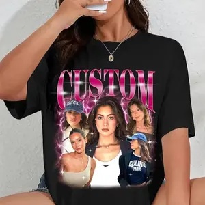 Custom Girlfriend T-Shirt, Custom Bootleg Shirt, Custom 90s Shirt With Girlfriend Wife Face Photo Vintage Shirts, Valentine Gifts For Him Top Womenswear