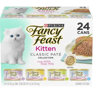 Purina Classic Pate Wet Cat Food for Kittens, 3 oz Boxes (24 Pack)