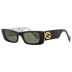 Gucci Rectangular Sunglasses GG0516S 001 Black/Gold/Pearl 52mm 0516