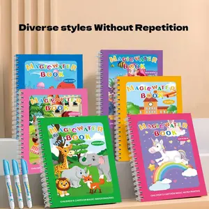 LumiKidz 3/6 Pack Reusable Water Coloring Book for Toddlers,Doodle Paint with Water,Mess-Free Coloring Book,Portable Educational Drawing Toy Gifts,Magic Water Painting Book with Pen,Christmas Gifts For Grandkids,Travel Toys for Kids,Suitable for 2-5 Years