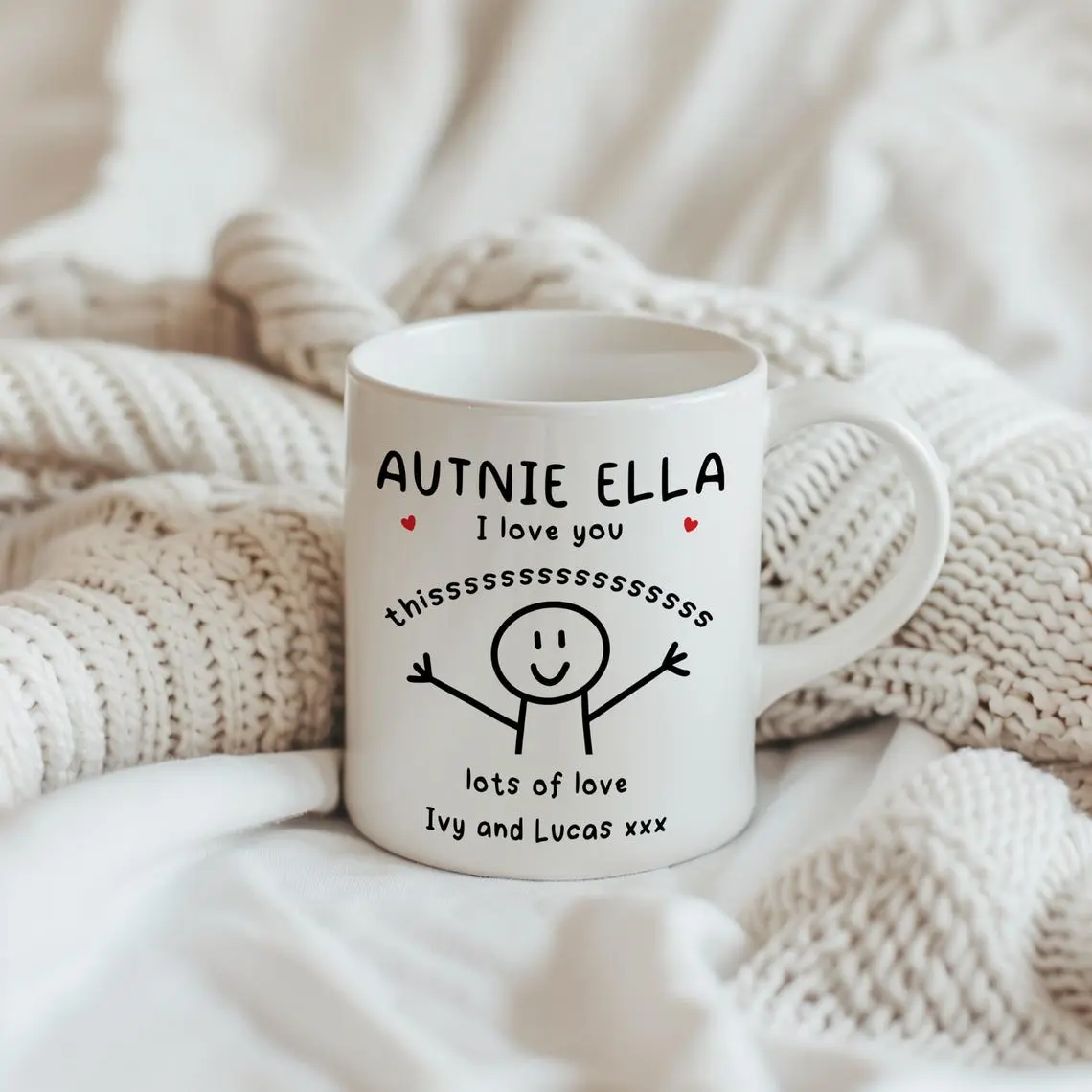 Personalised I Love You Auntie Mug, Auntie Coffee Mug, Auntie Birthday Gifts, Auntie Presents, Custom Auntie Coffee Mug, Gift For Auntie