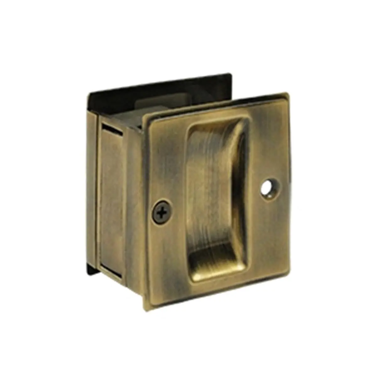 212 MAIN Solid Brass Passage Pocket Door Lock - 2.5x2.75 in., Antique Finish, Corrosion-Proof Hardware for Automotive & Motorcycle Security