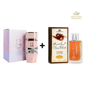 Yara + Choco Musk Eau de Parfum Bundle | By Lattafa & Al-Rehab Perfumes | 3.4 oz (100ml) & 1.7 oz (50ml) | Sweet & Gourmand Fragrance Set