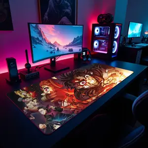 Demon Slayer Mousepad, Anime Mouse Pad, Kimetsu no Yaiba Desk Mat, Otaku Gift, Nezuko, Tanjiro, Zenitsu, Gaming Accessory, Large Mousepad