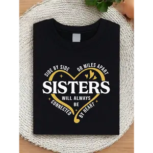 Side By Side Or Miles Apart Sisters T-Shirt, Sister Trip Shirt, Sister Vacation Matching Outfit, Weekend Trip Shirts For Sisters, Matching Sisters Shirt.