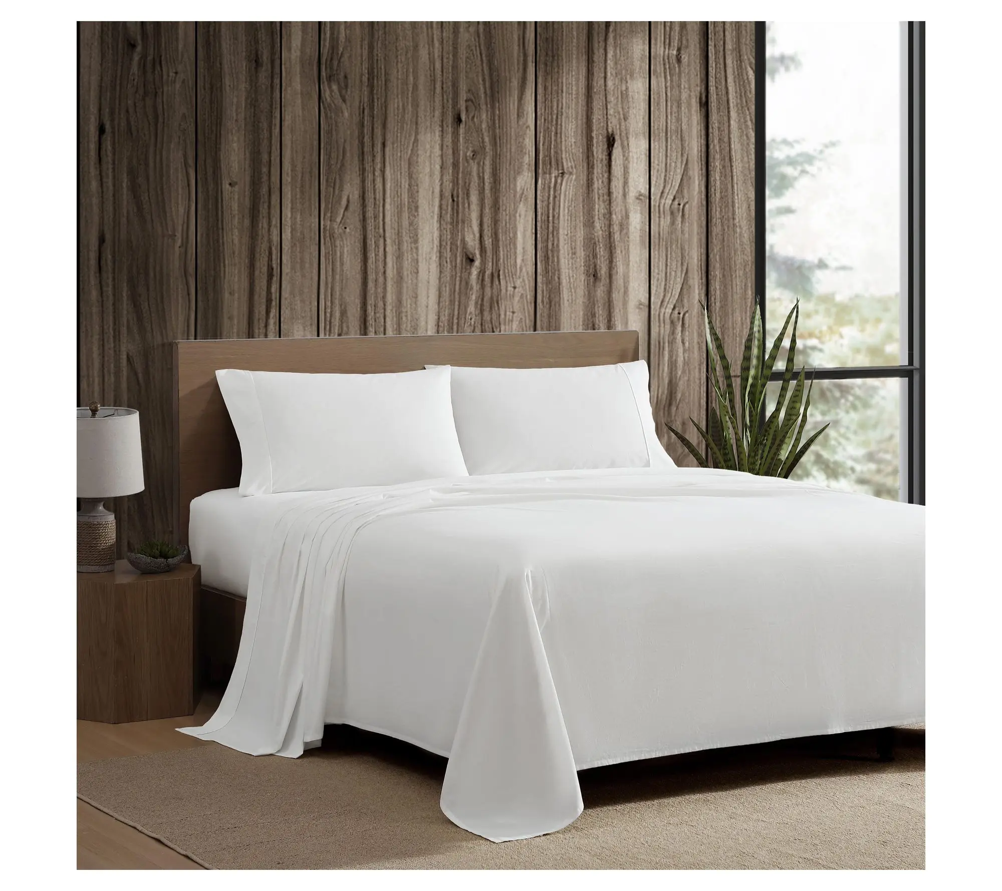 Eddie Bauer Off White Cotton Percale Twin SheetSet