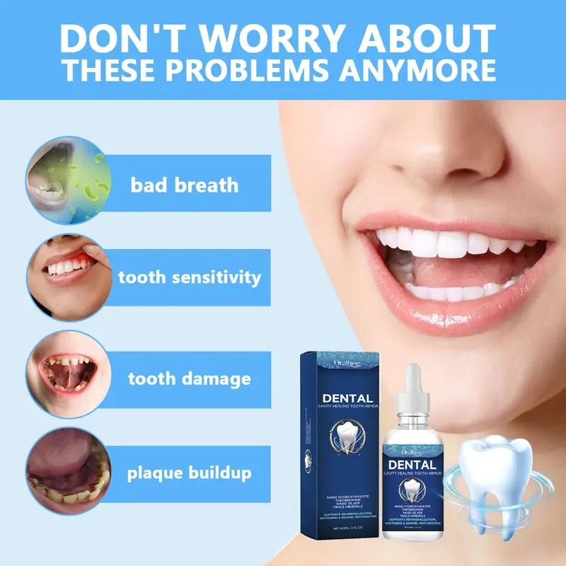 Fluoride-Free Hydroxyapatite Tooth Repair Drops – Helps Restore Enamel, Reduce Tooth Sensitivity, Remove Yellow Stains, Whiten Teeth & Freshen Breath