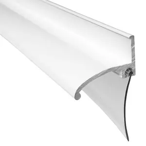 Gordon Glass® White Framed Shower Door Replacement Bottom Deflector with Vinyl Sweep and Pre-applied Mounting Tape - 30" Long