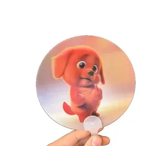 Set of 2 Fun "Red Dog" 3D Animated Hand Fans — Creative Meme-Themed Handheld Fans (Summer Edition) — Halloween Prank Novelty
