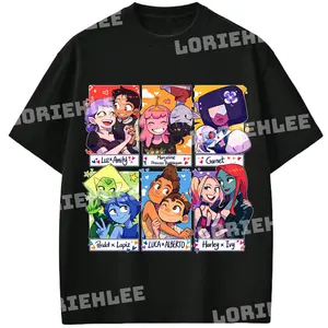 LGBT Cartoon Couples Pride Shirt, Animated Ships Collection Tee (Luz x Amity, Marceline x Bubblegum, Garnet, Peridot x Lapis, Luca x Alberto, Harley x Ivy)